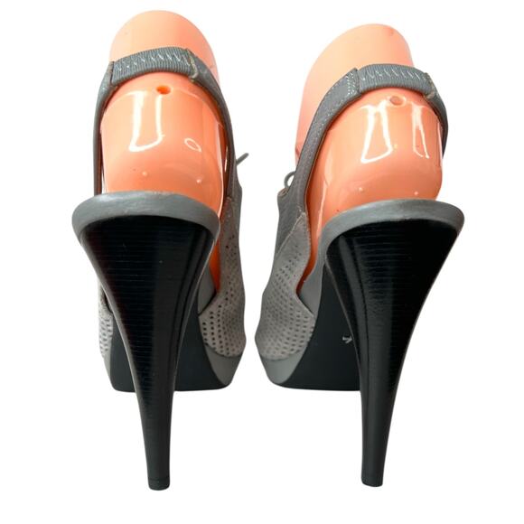 Kenneth Cole New York Perforated Leather Slingback Heels in Gray Women's Sz 7.5M - Picture 10 of 16